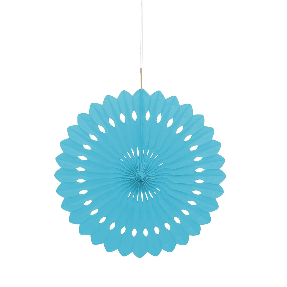 SALE Fcher / Rosette aus Papier, Raumdeko zum Aufhngen, Gre: ca. 40 cm, Farbe: Hellblau