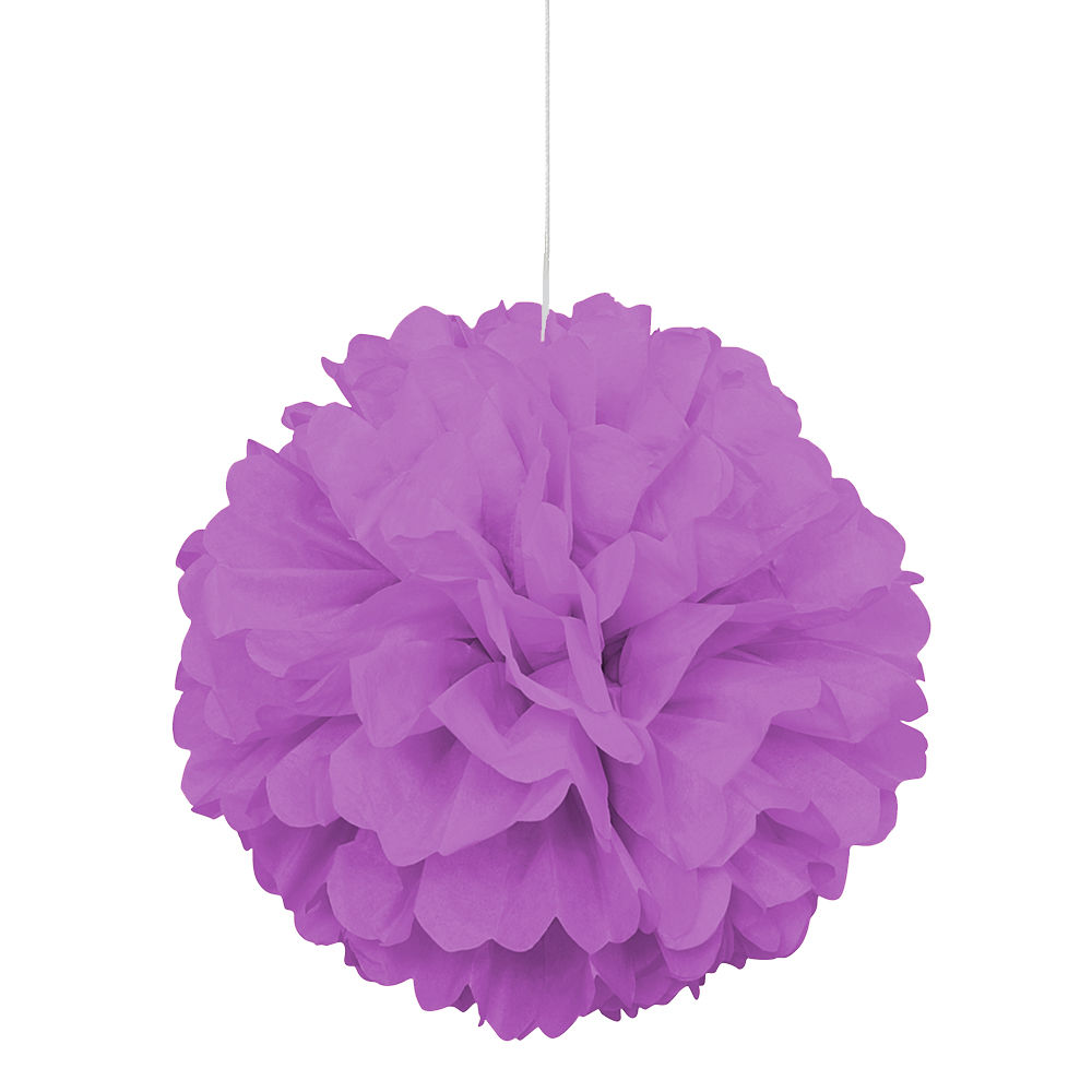 Pompom / Blume aus Papier, Raumdeko zum Aufhängen für Geburtstag, Hochzeit, Party & Co., Größe: ca. 40 cm, Farbe: Lila