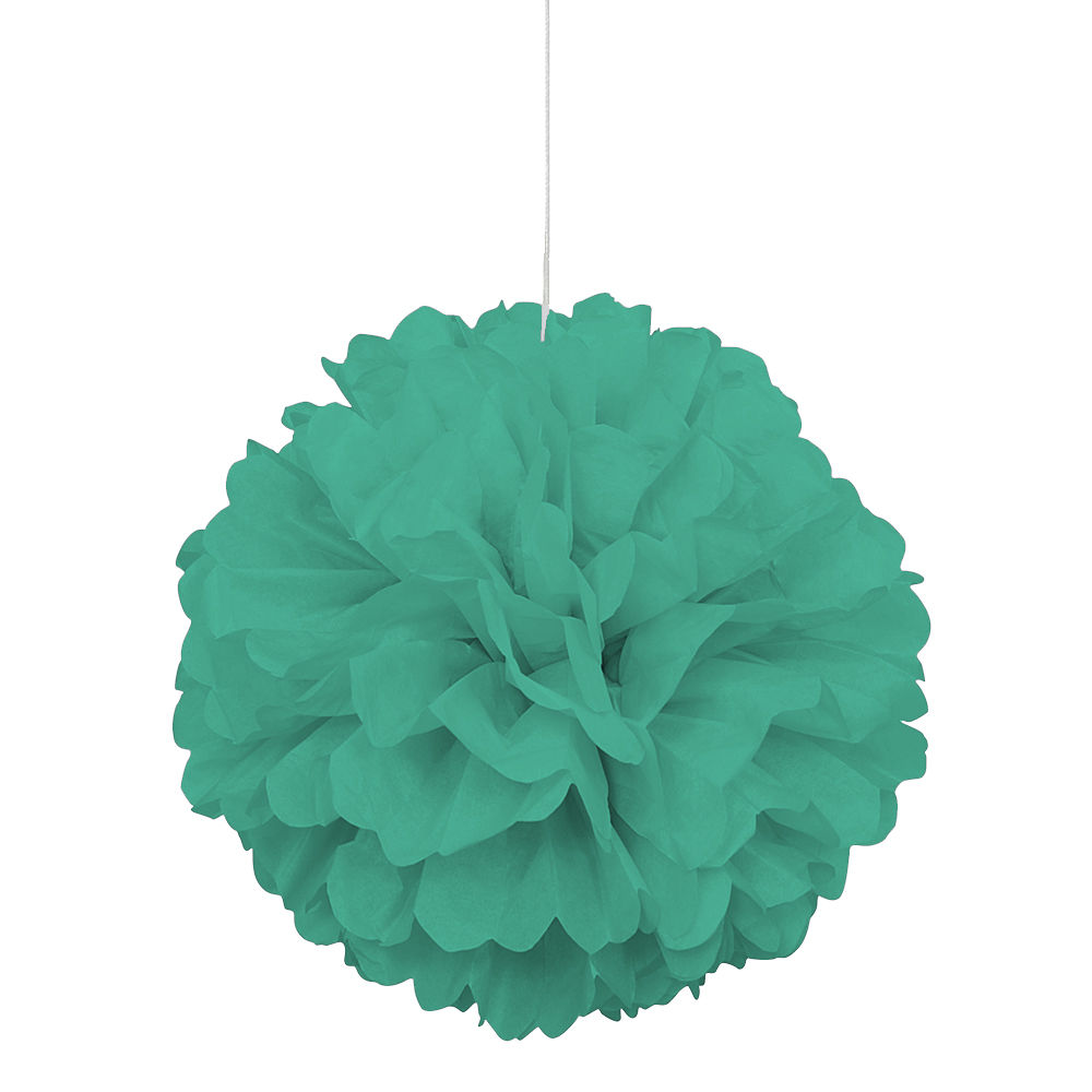 SALE Pompom / Blume aus Papier, Raumdeko zum Aufhngen, Gre: ca. 40 cm, Farbe: Trkis