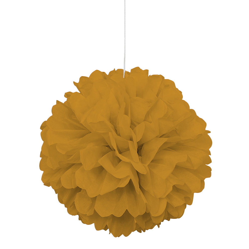 SALE Pompom / Blume aus Papier, Raumdeko zum Aufhngen, Gre: ca. 40 cm, Farbe: Gold