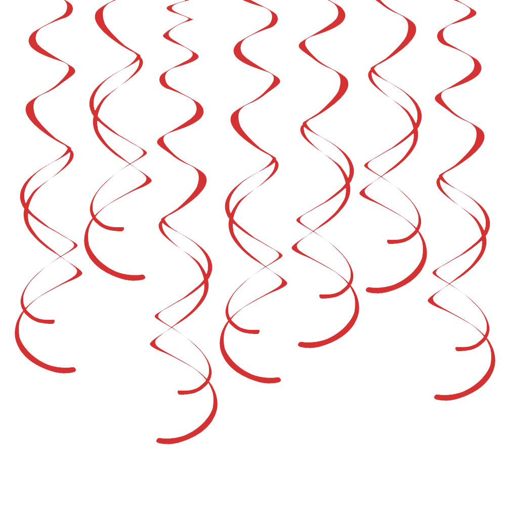 SALE Girlande spiralfrmig / Deckenhnger, Lnge: ca. 7,9 cm, 8 Stck, Farbe: Rot