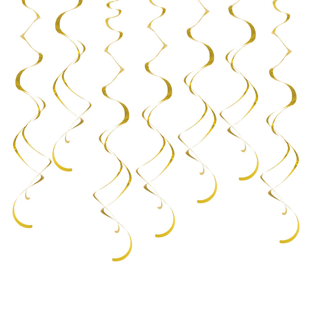 SALE Girlande spiralfrmig / Deckenhnger, Lnge: ca. 7,9 cm, 8 Stck, Farbe: Gold