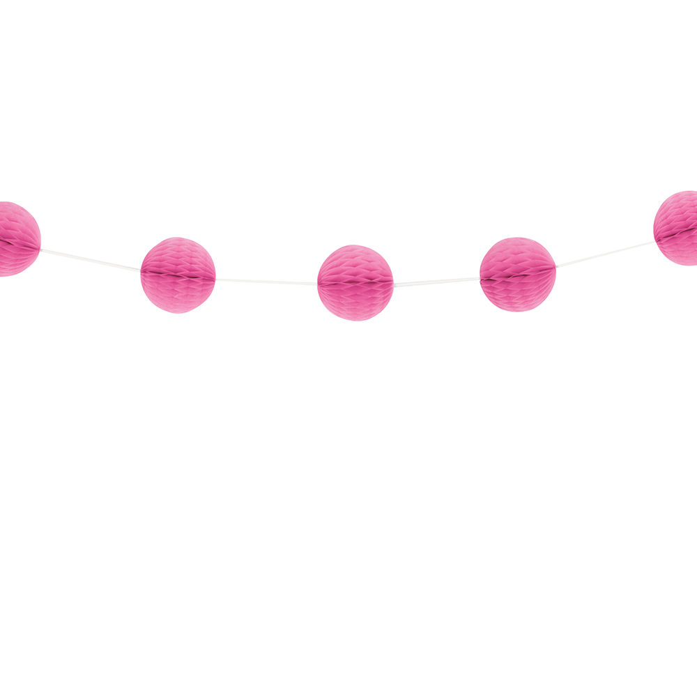 SALE Girlande mit Wabenbllen, Raumdeko, Lnge: ca. 213 cm, Farbe: Pink