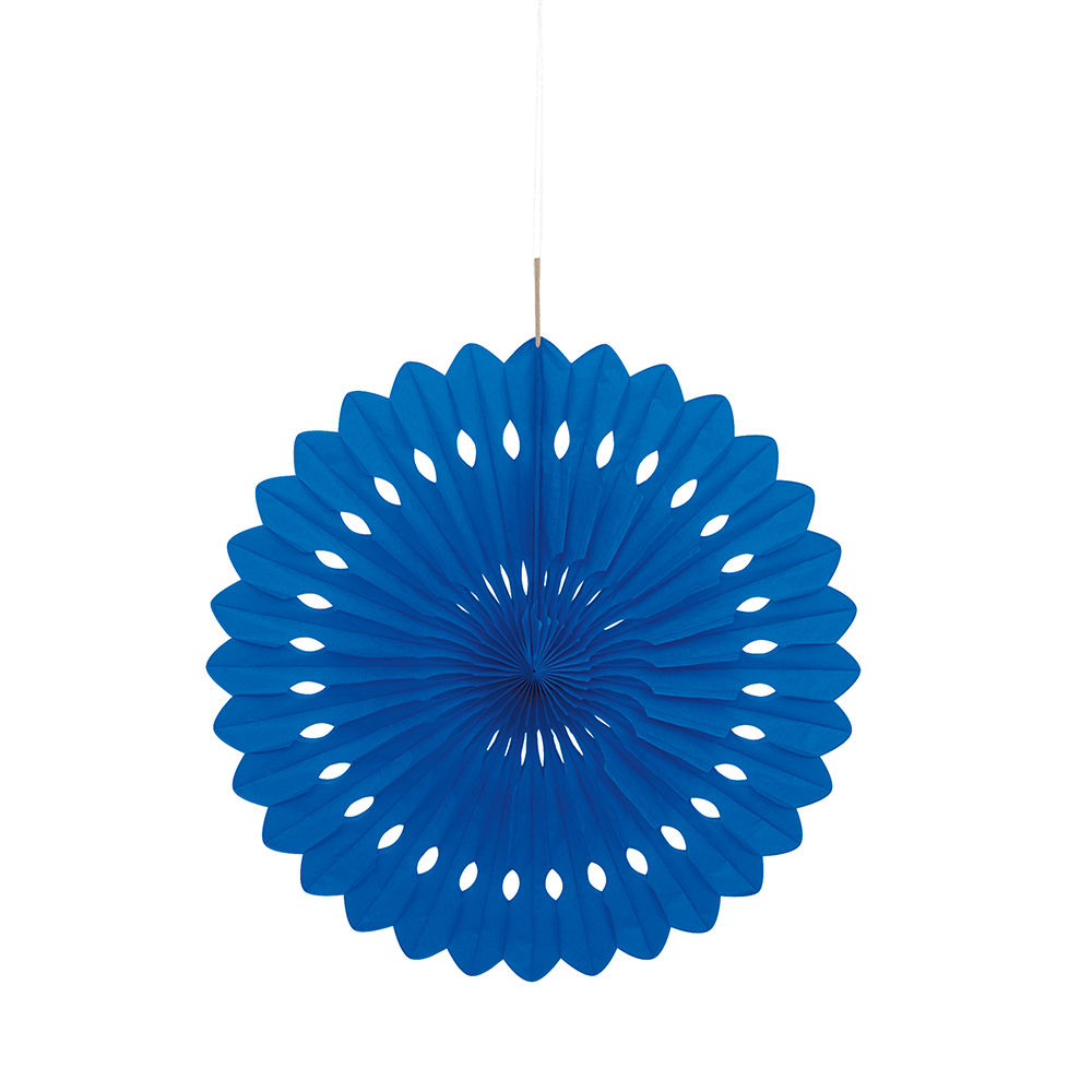 SALE Fcher / Rosette aus Papier, Raumdeko zum Aufhngen, Gre: ca. 40 cm, Farbe: Knigsblau