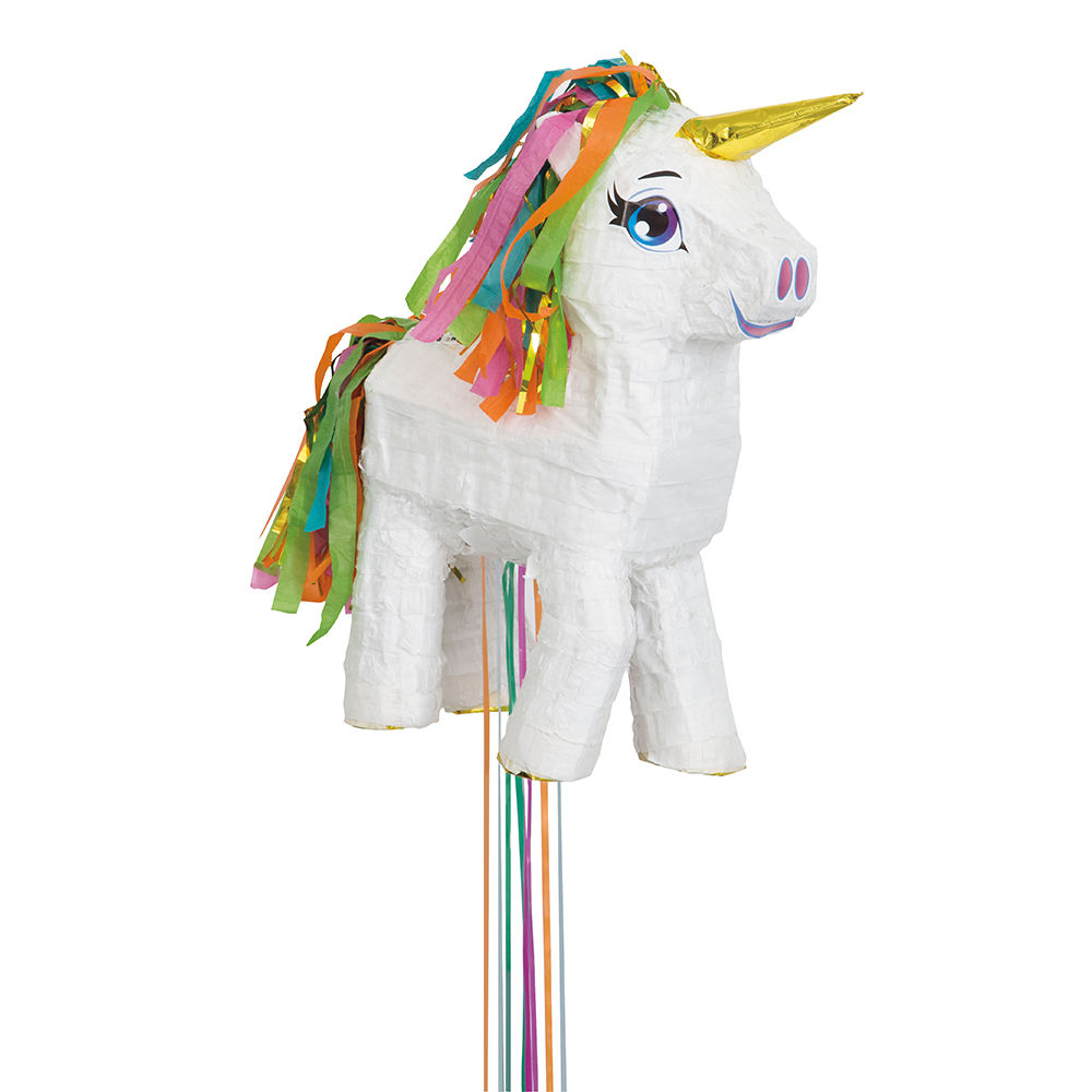 Piñata / Pinata weißes Einhorn, für Kinder-Geburtstag & Party, Ideal zum Befüllen mit Süßigkeiten und Geschenken