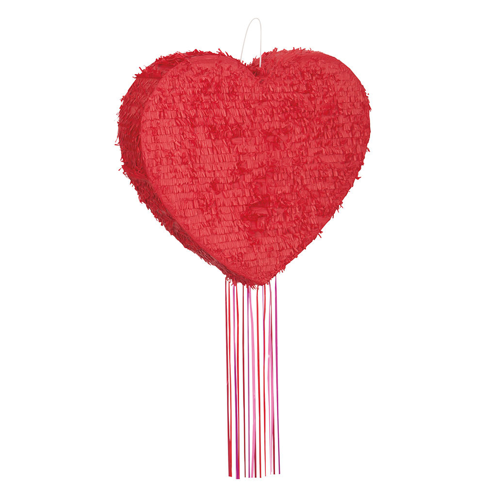 Piñata / Pinata rotes Herz, für Kinder-Geburtstag & Party, Ideal zum Befüllen mit Süßigkeiten und Geschenken