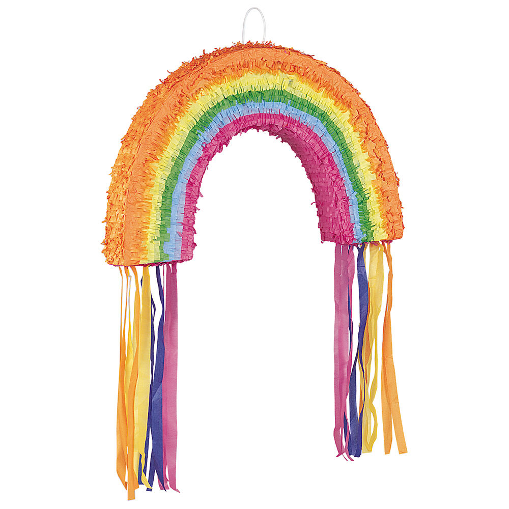 Piñata / Pinata Regenbogen, für Kinder-Geburtstag & Party, Ideal zum Befüllen mit Süßigkeiten und Geschenken