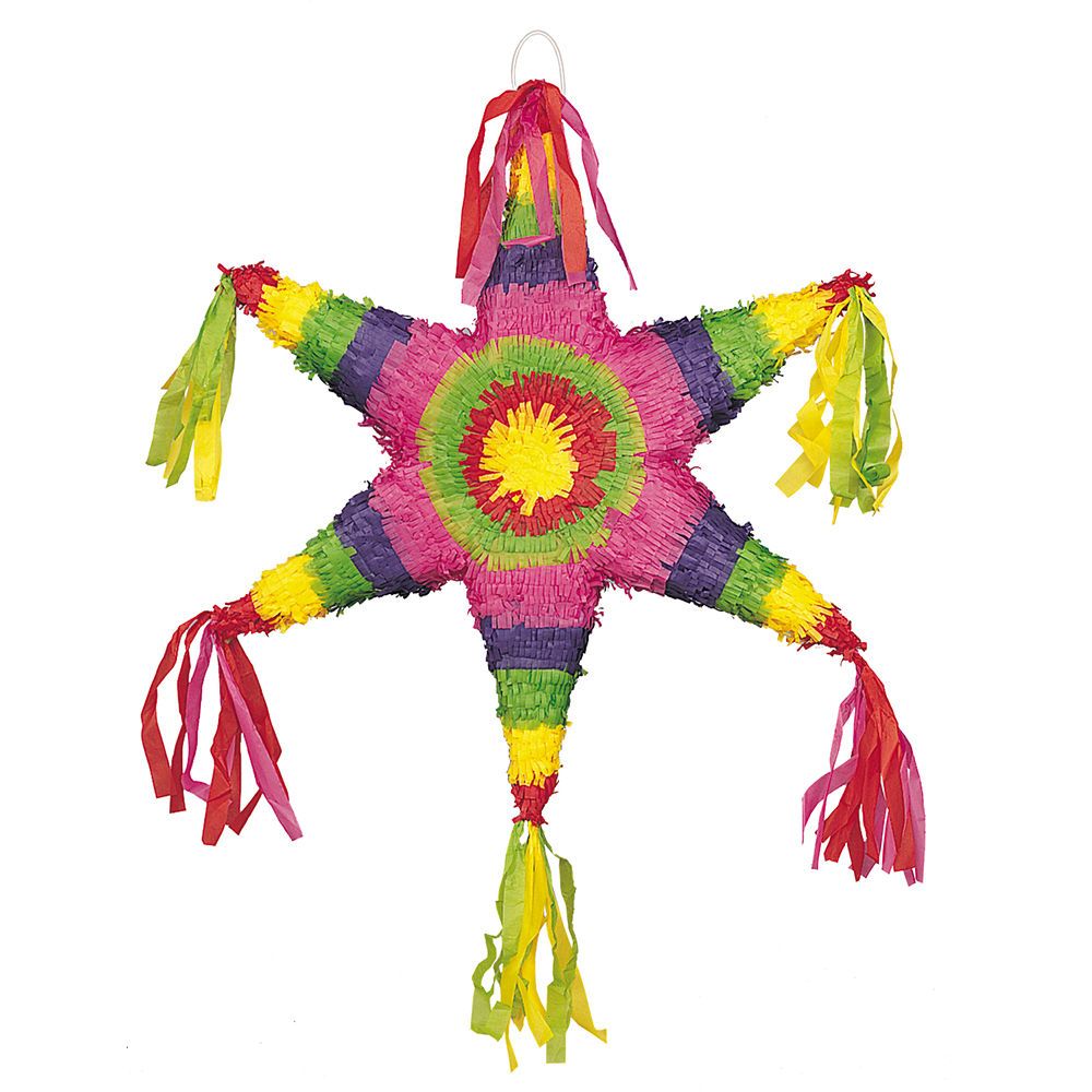 Piata / Pinata Mexikanischer Stern, ca. 65cm, fr Kinder-Geburtstag & Party, Ideal zum Befllen mit Sigkeiten und Geschenken