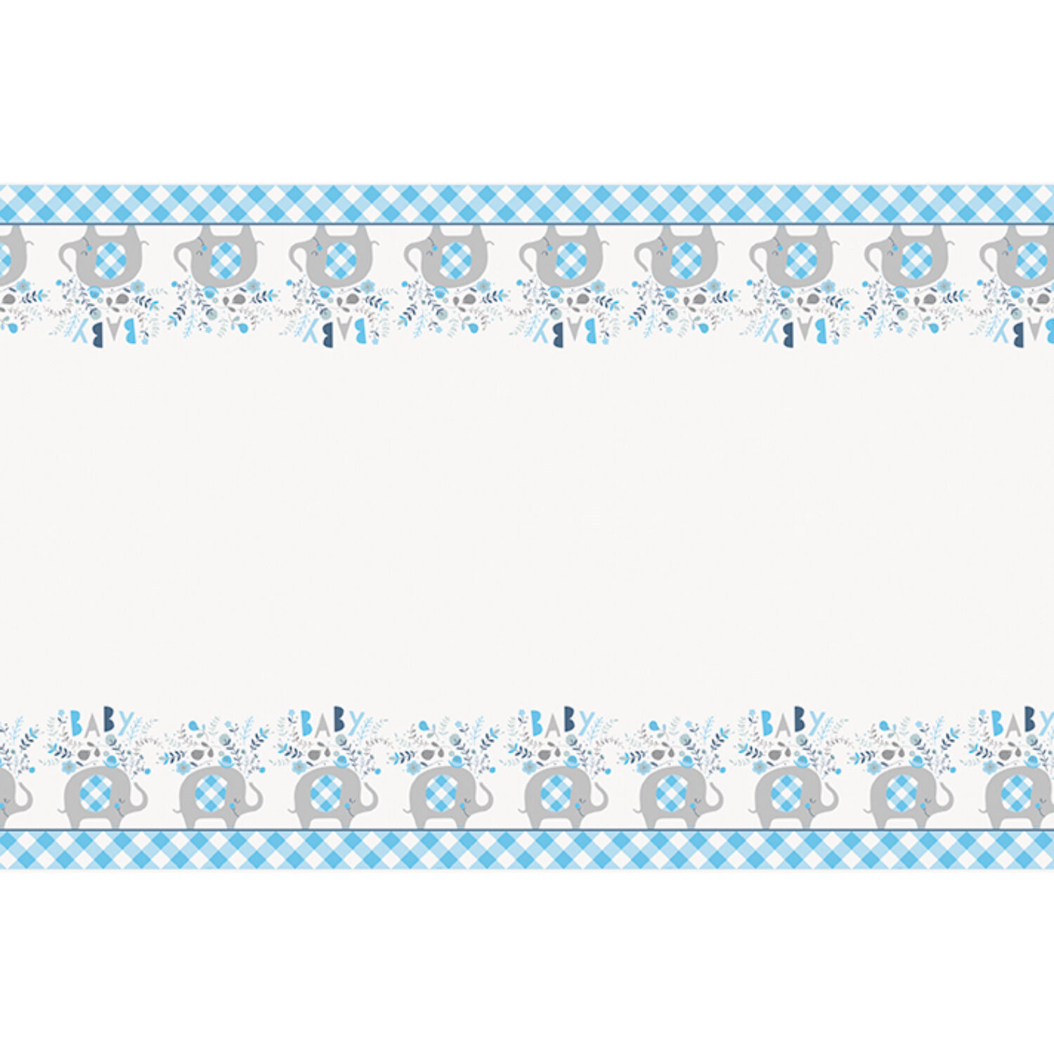 SALE Tischdecke Babyparty blauer Elefant, 137x213 cm