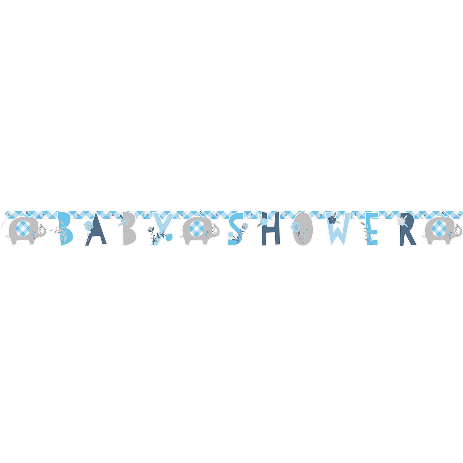 SALE Girlande Baby Shower blauer Elefant, 160 cm