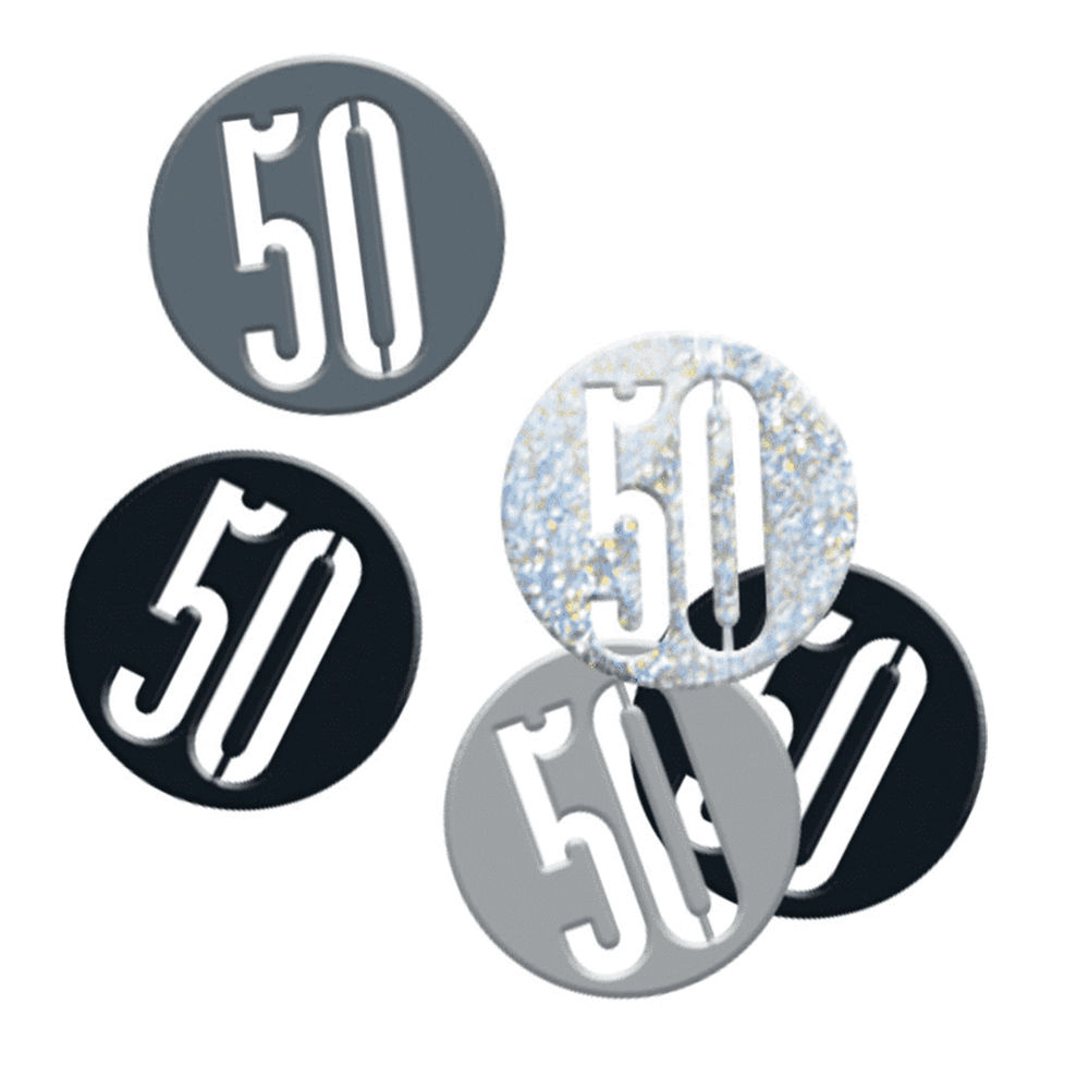 SALE Konfetti 50. Geburtstag, schwarz-grau metallisch-gl�nzend, ca. 14 g