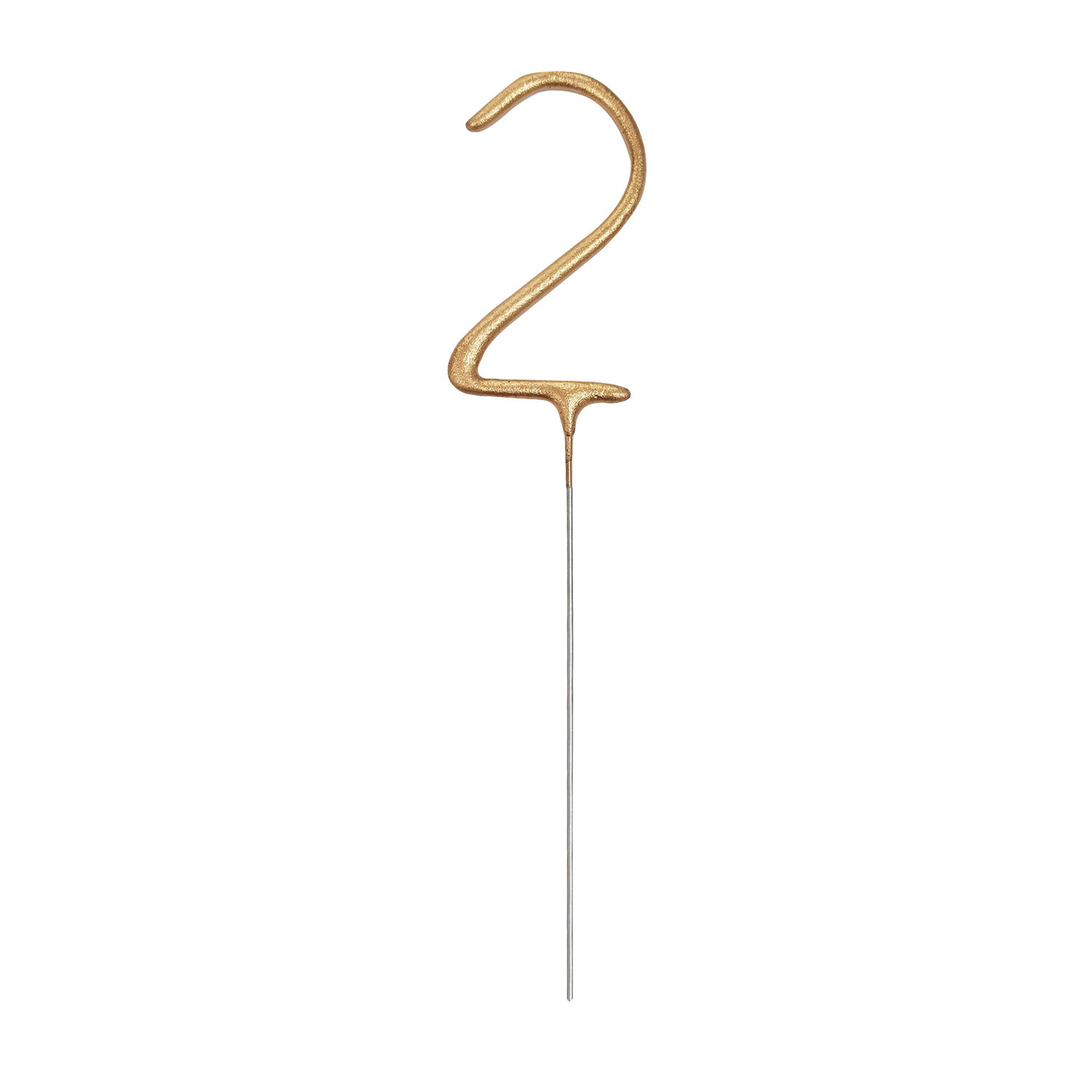SALE Wunderkerze Zahl 2, ca. 18cm, Gold