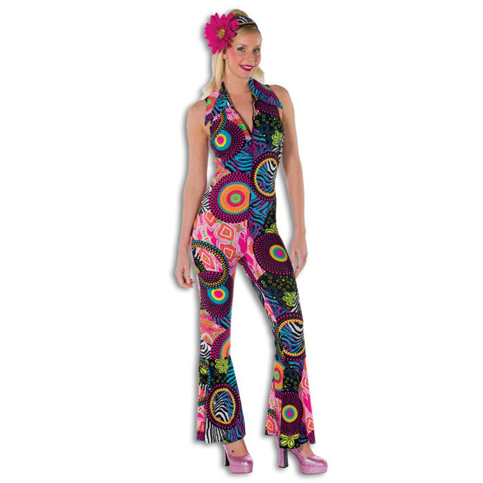 SALE Damen-Kostüm Hippie Catsuit Circle, Gr. 44