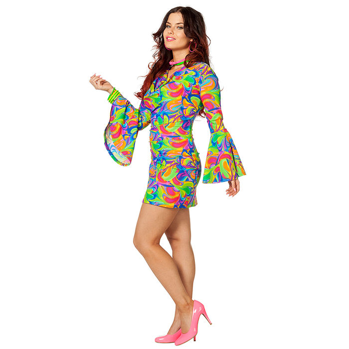 SALE Damen-Kostüm Hippie-Kleid Disco, Gr. 34 Bild 2