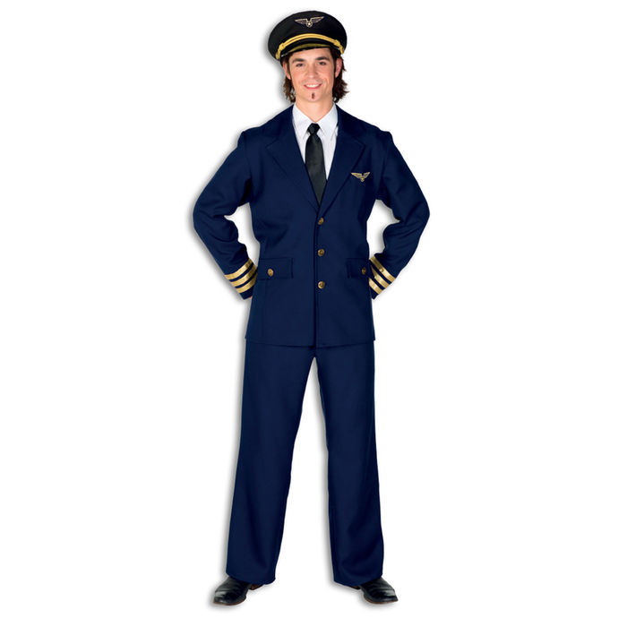 SALE Herren-Kostüm Pilot, marineblau, Gr. 48
