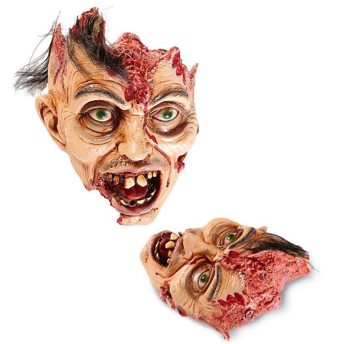 SALE Zerstckelter Zombie-Kopf mit Haar
