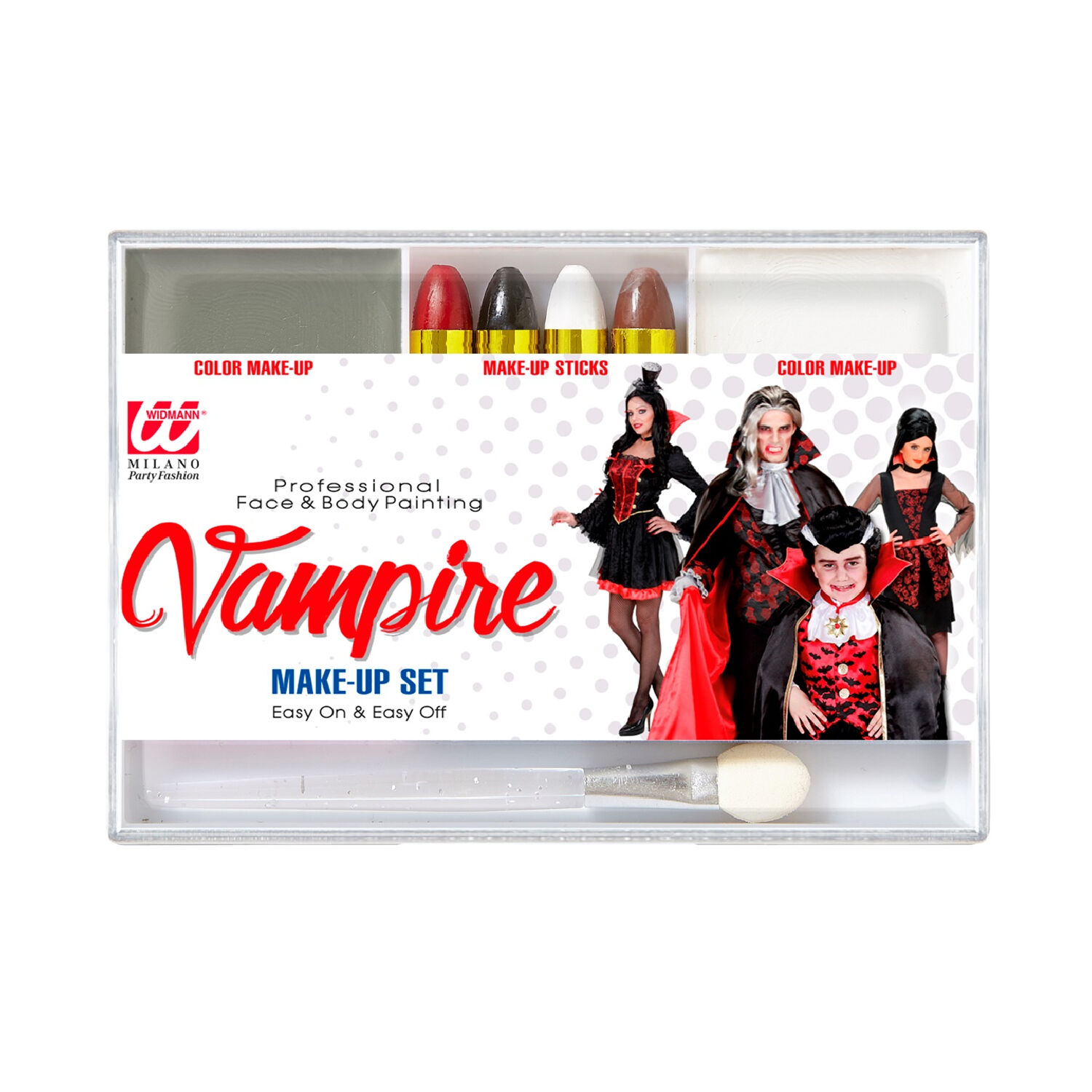 NEU Schminkset Vampir, mit 4 Schminkstiften, Make-Up und Pinsel