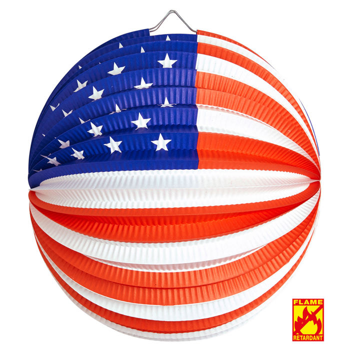 Lampion USA,  25 cm, flammensicher