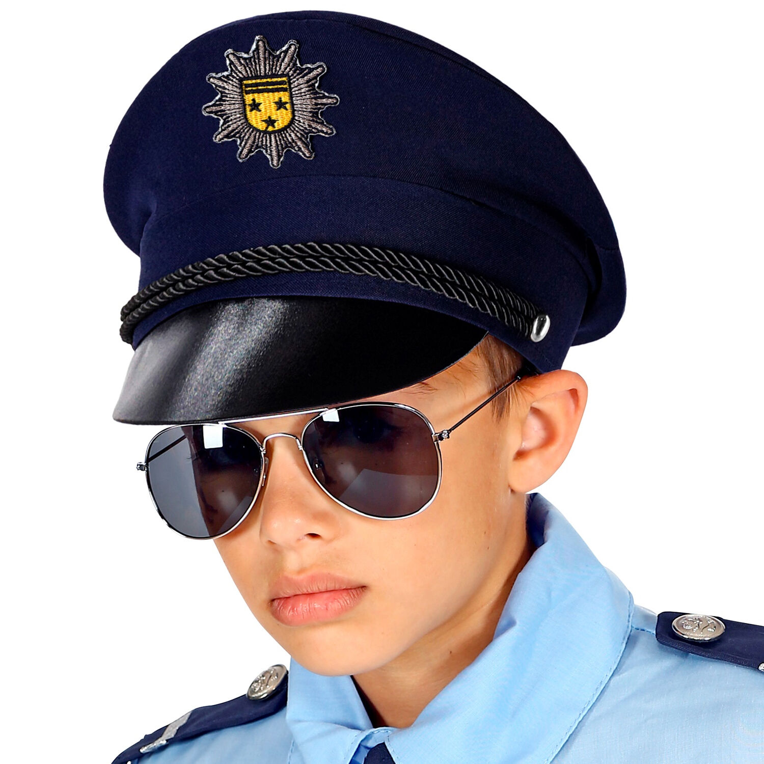 Kinder-Weste Polizei, blau, verschiedene Größen (104-140