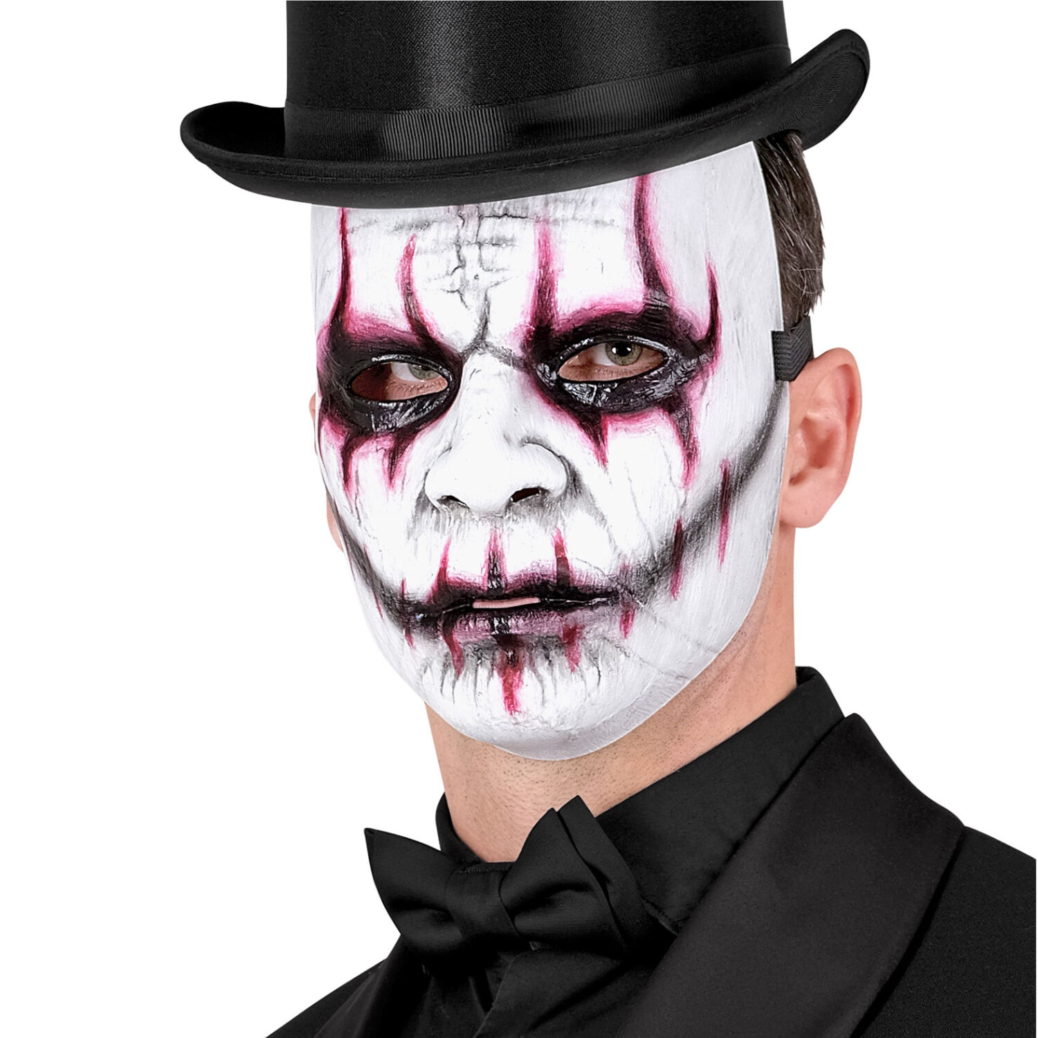 Halloween Maske Evil Joker, wei Bild 3