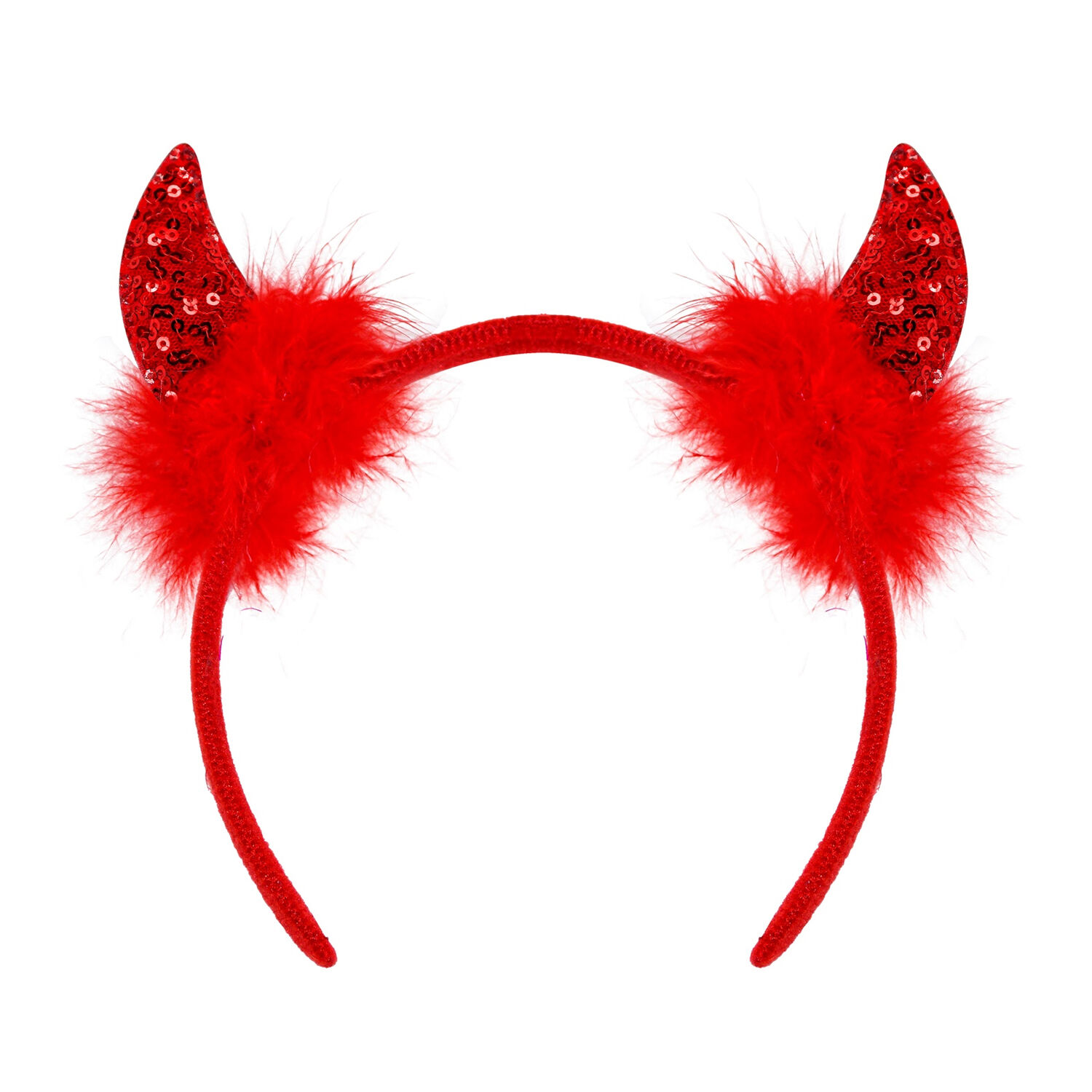 NEU Haarreif Teufelshrner mit Pailletten, rot