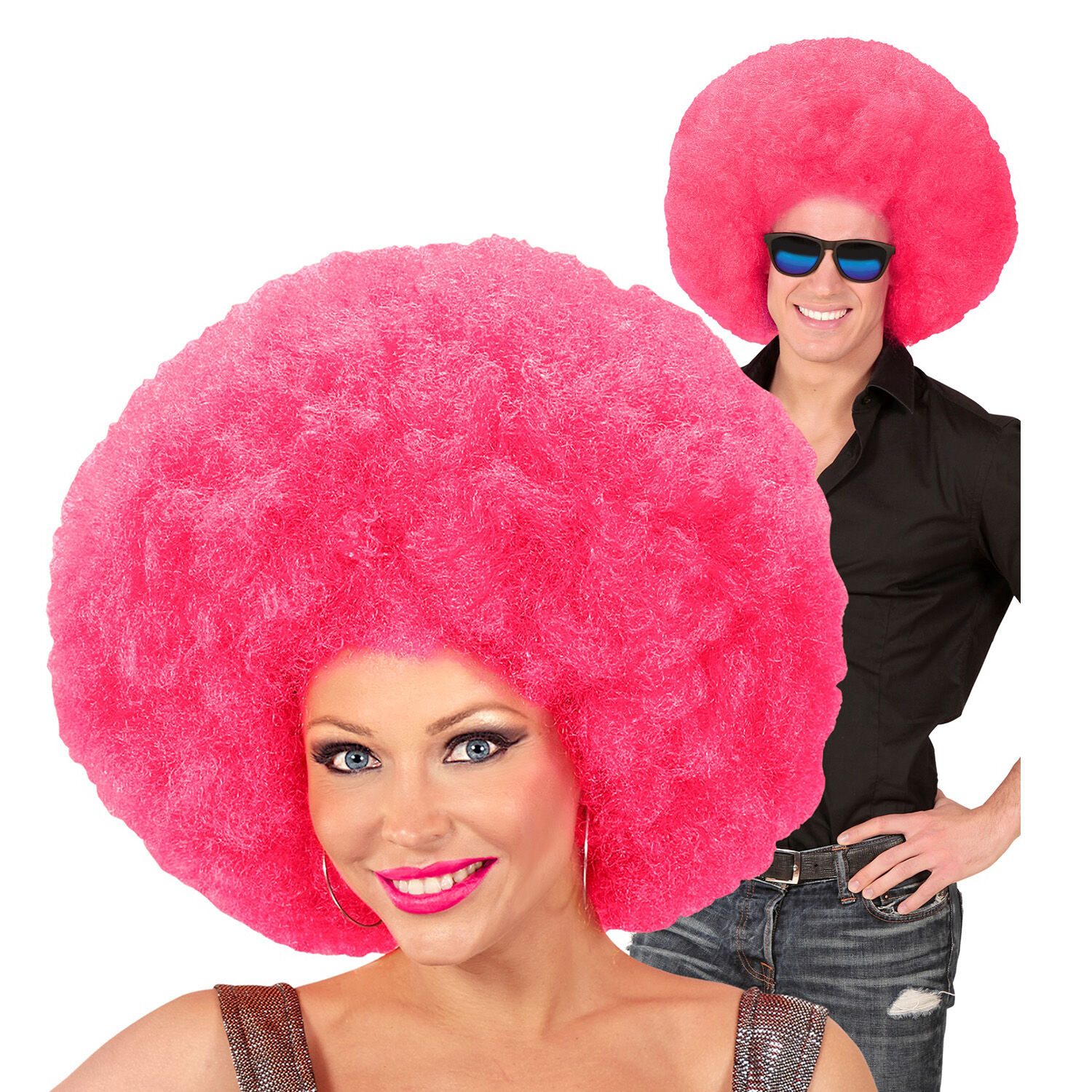NEU Percke Riesenafro, pink
