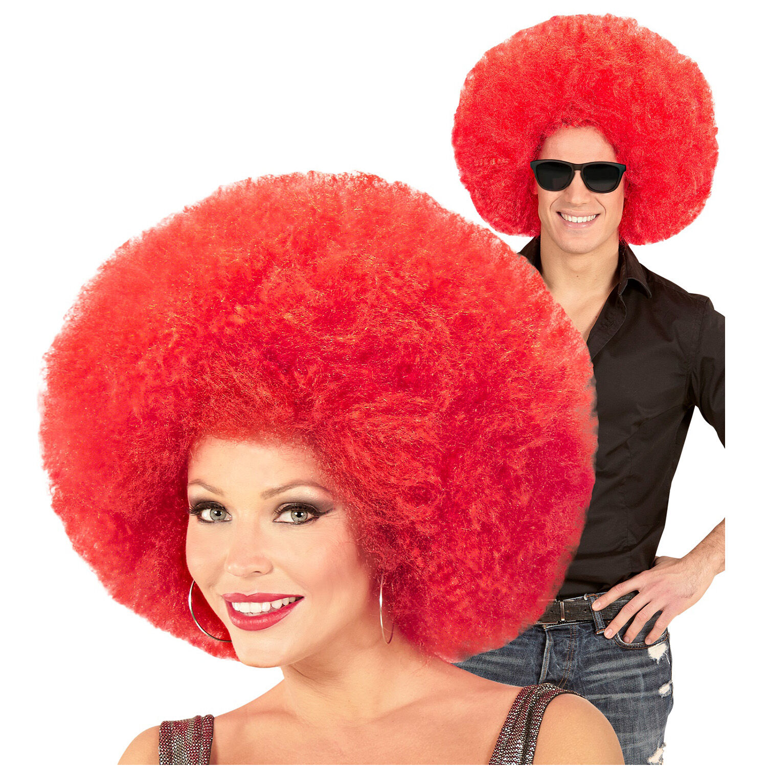 NEU Percke Riesenafro, rot