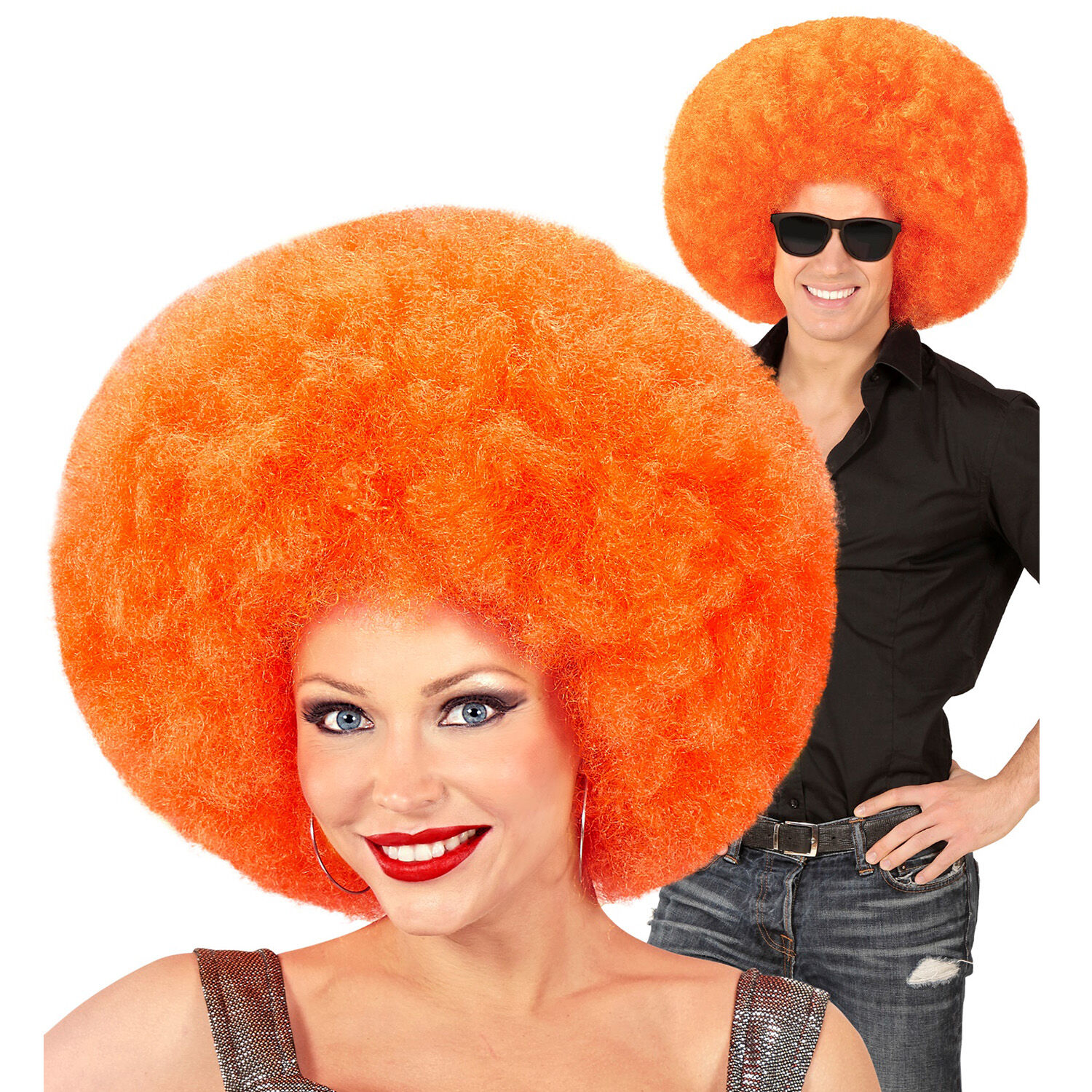 NEU Percke Riesenafro, orange