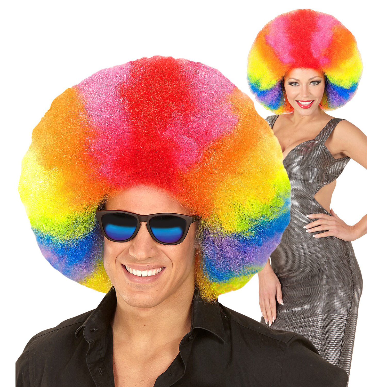 NEU Percke Regenbogen-Afro