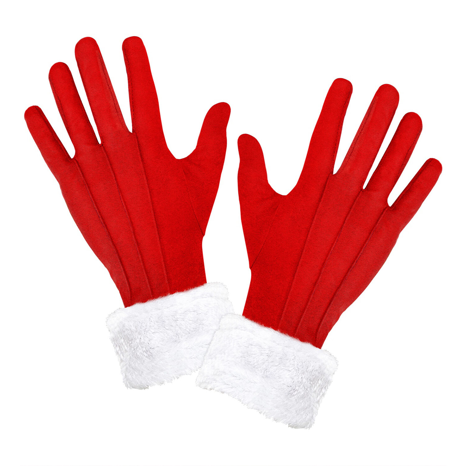 NEU Handschuhe fr Nikolaus, Weihnachtsmann & Co. mit Plschbesatz, Rot-Wei, Einheitsgre