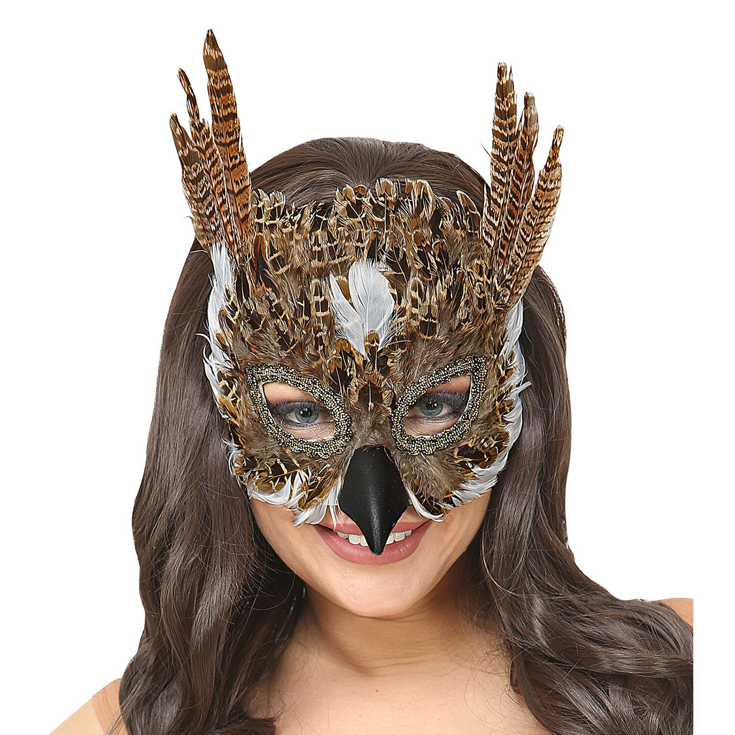NEU Maske Eule, aus Federn Bild 2