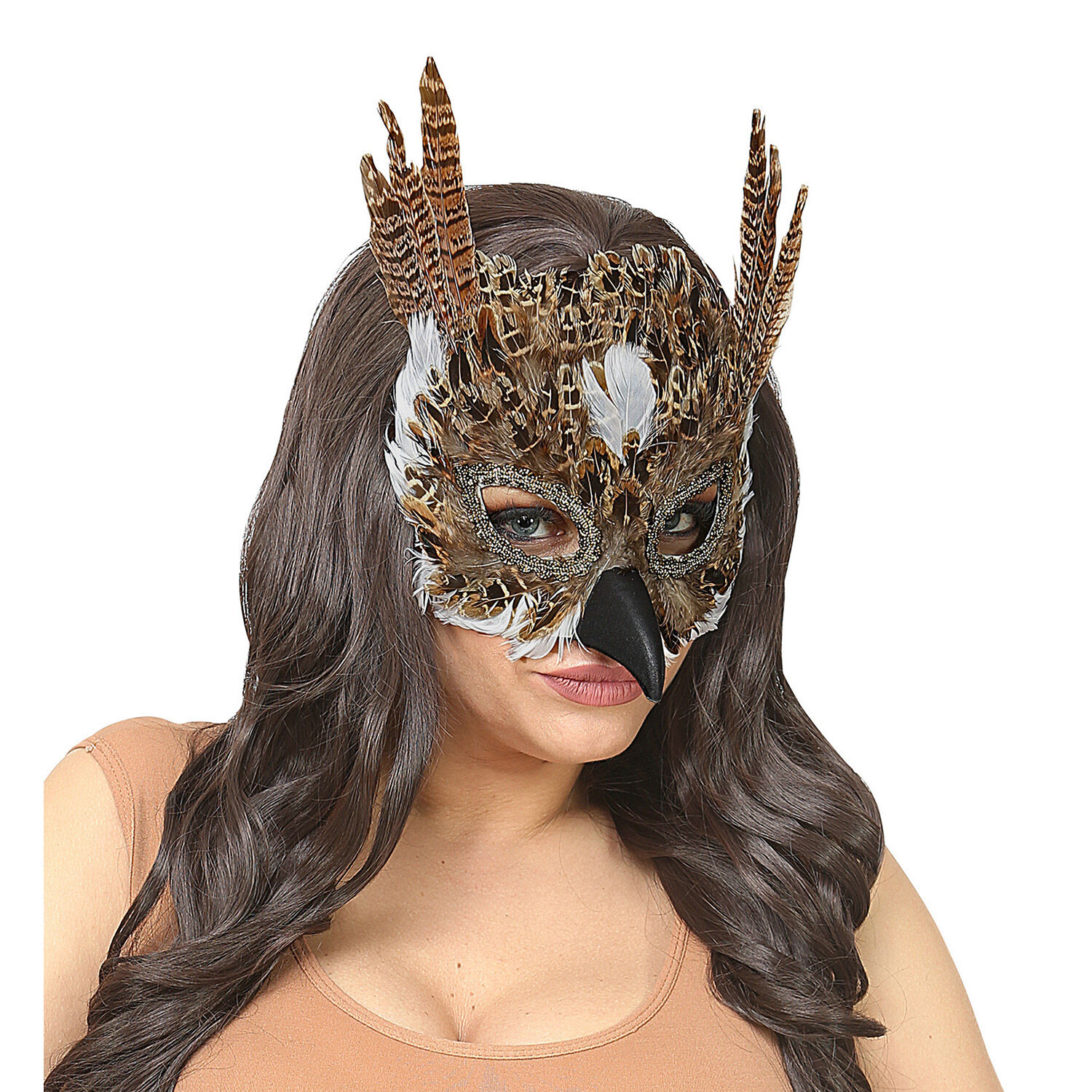 NEU Maske Eule, aus Federn Bild 3