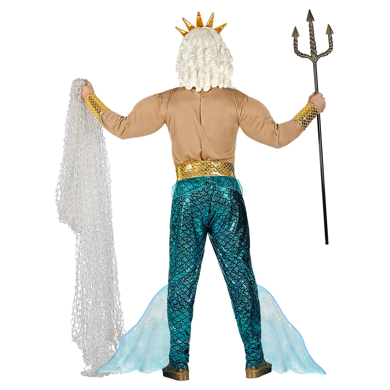NEU Herren-Kostüm Poseidon / Wassermann, Muskelshirt mit Hose, Gürtel, Armschmuck und Krone, Gr. S Bild 3