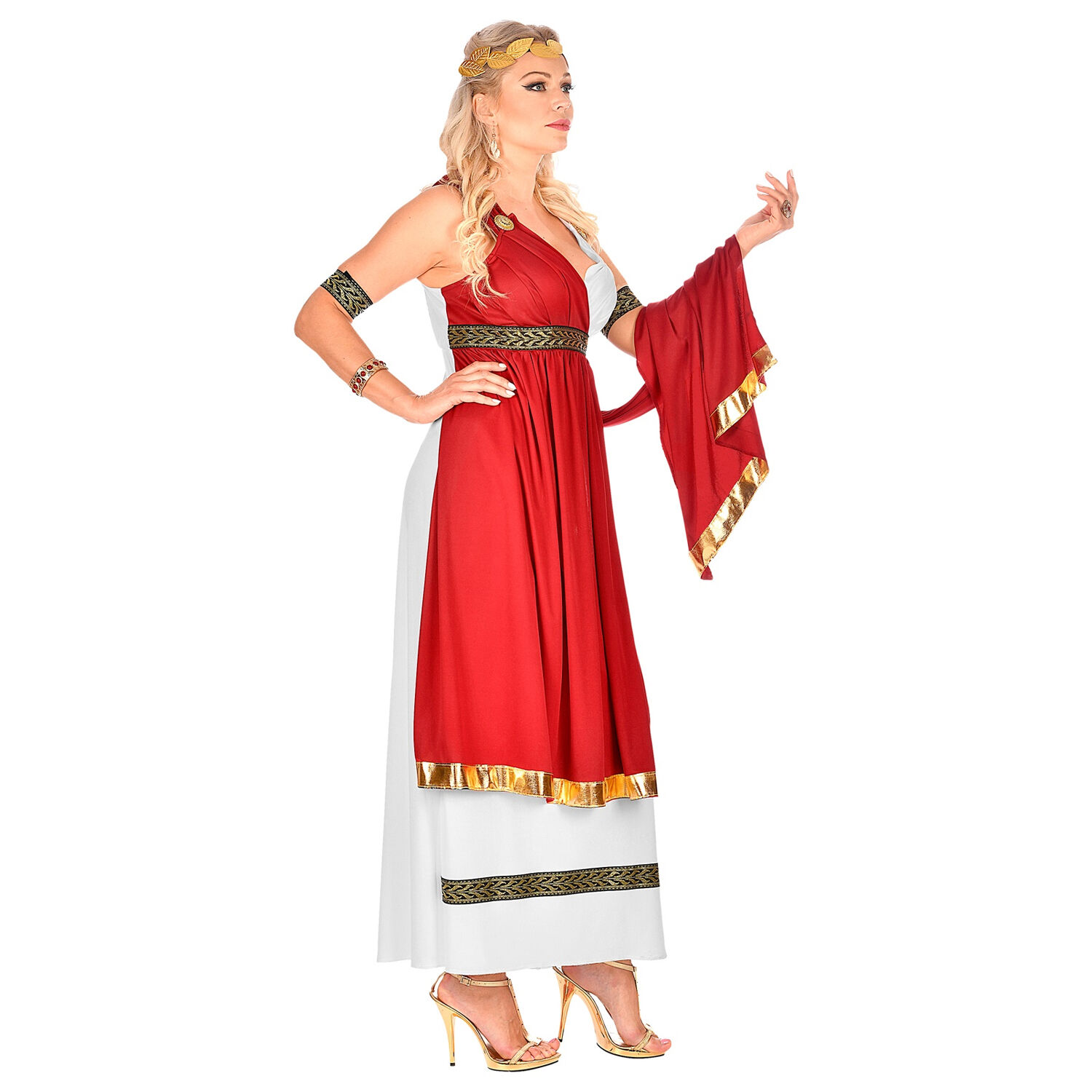 NEU Damen-Kostüm Römische Kaiserin, Kleid mit Umhang, Armbändern und Lorbeerkranz, Gr. S Bild 4
