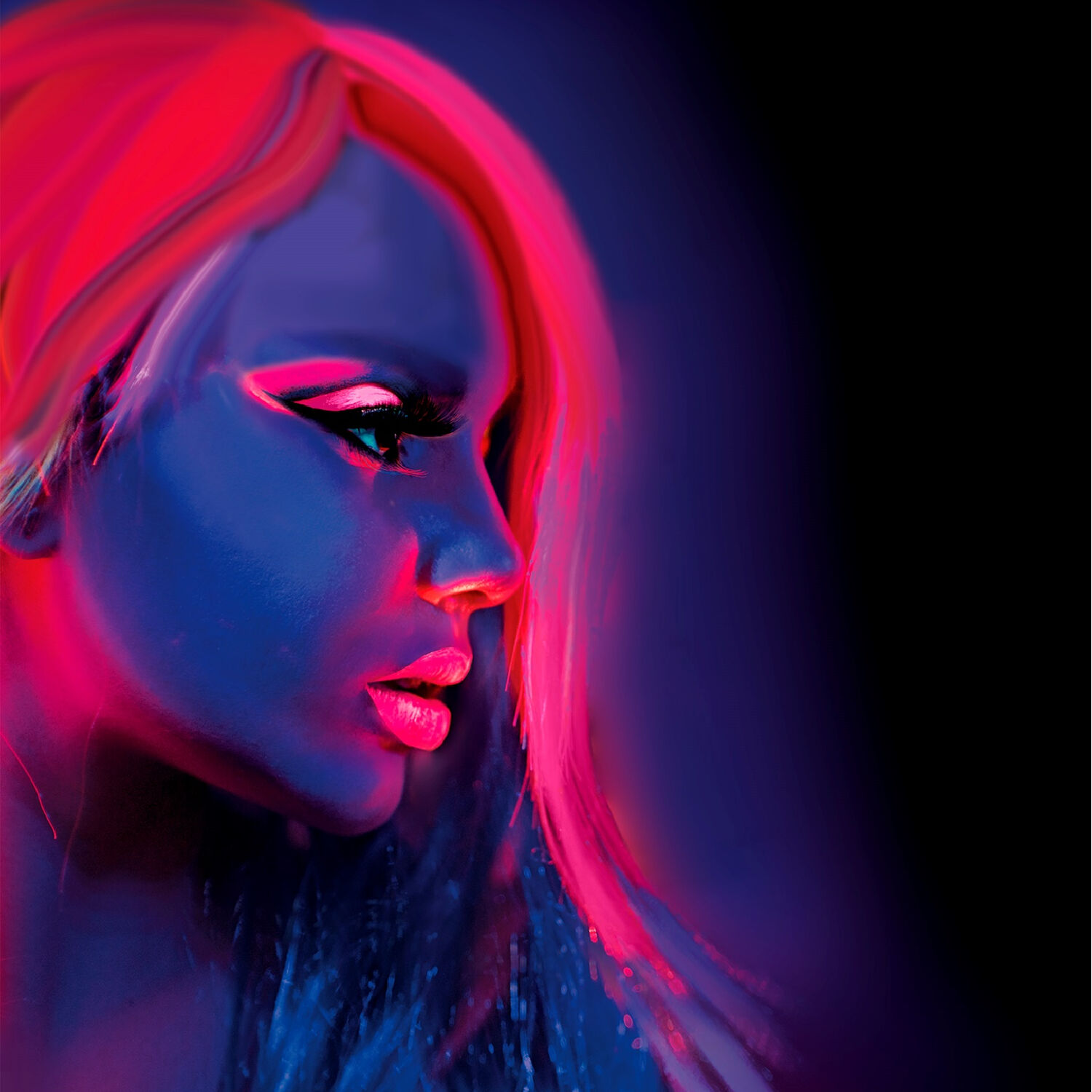 NEU Profi-Aqua-Schminke Neon auf Wasserbasis, leuchtet unter UV-Licht, 30 ml, Pink Bild 3