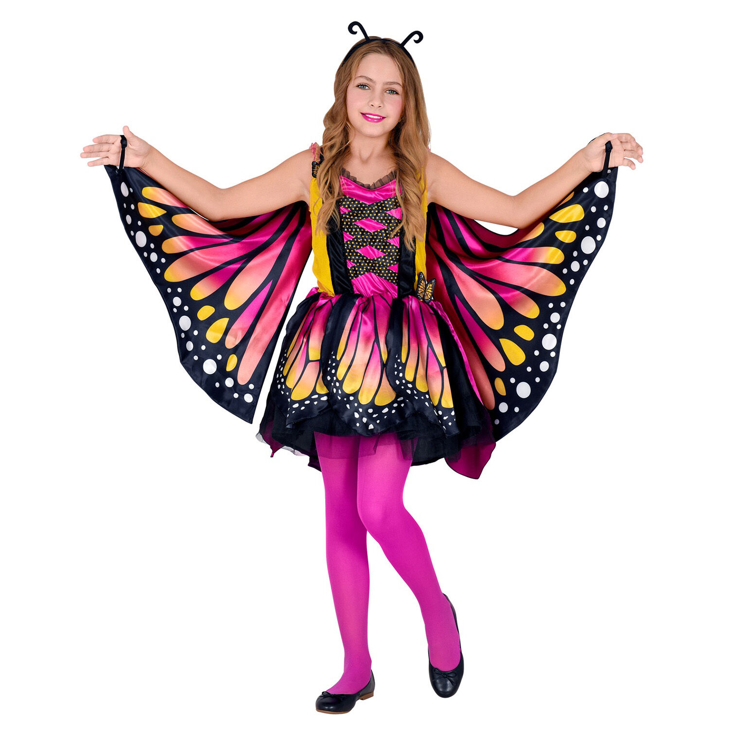 NEU Kinder-Kostm Schmetterlingskleid rosa-gold, inkl. Flgeln, Tutu und Haarreif, Gr. 116 Bild 2