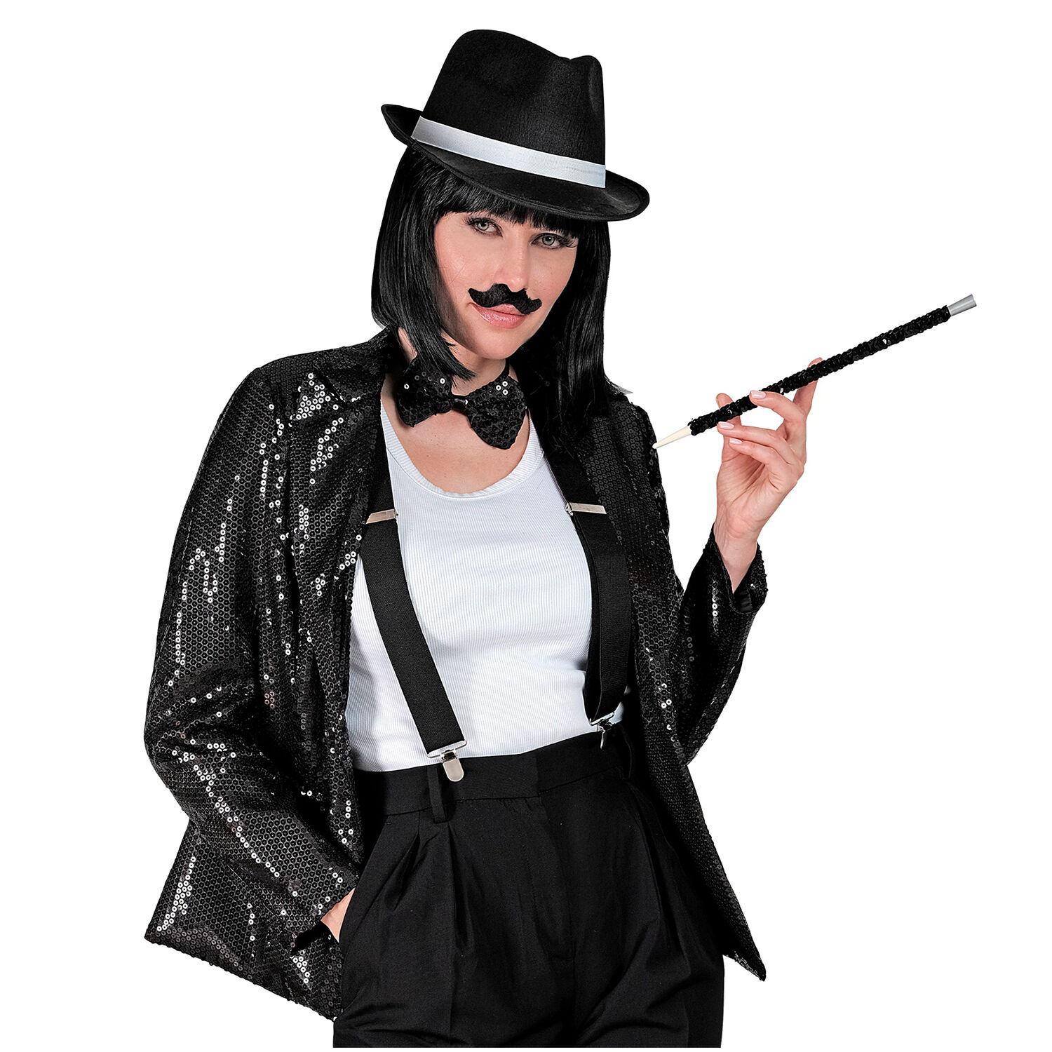 NEU Damen-Kostm Pailletten-Blazer schwarz, Gr. S Bild 3