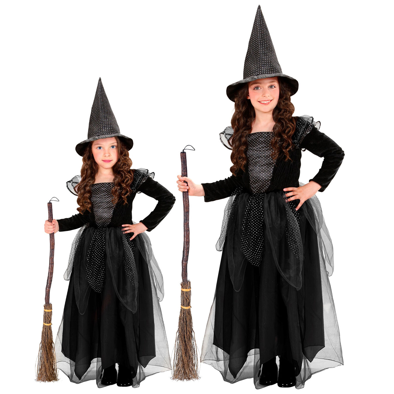 NEU Kinder-Kostüm Hexe, Kleid mit Hexenhut, schwarz, Gr. 98, für Kinder von 1-2 Jahren