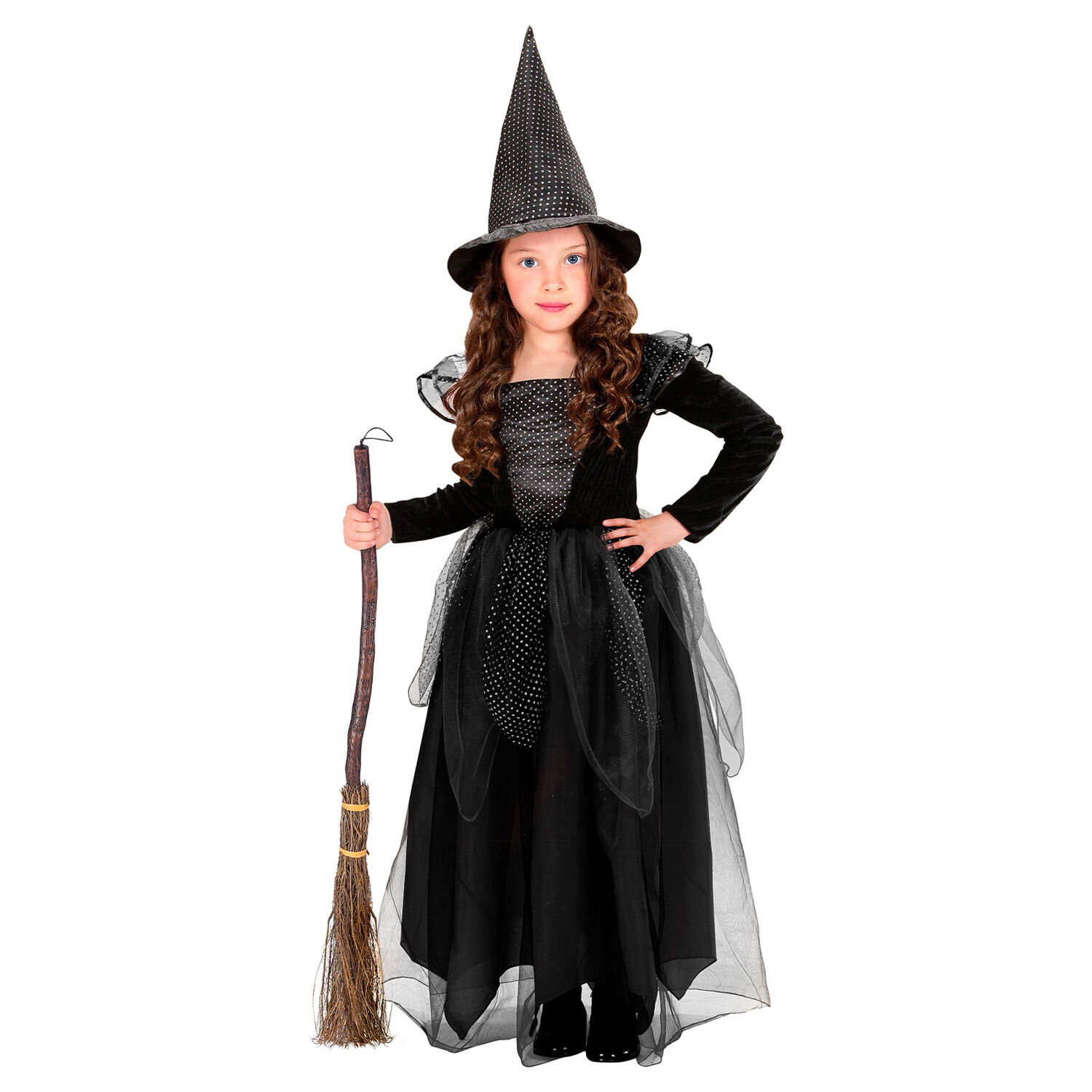 NEU Kinder-Kostüm Hexe, Kleid mit Hexenhut, schwarz, Gr. 98, für Kinder von 1-2 Jahren Bild 3