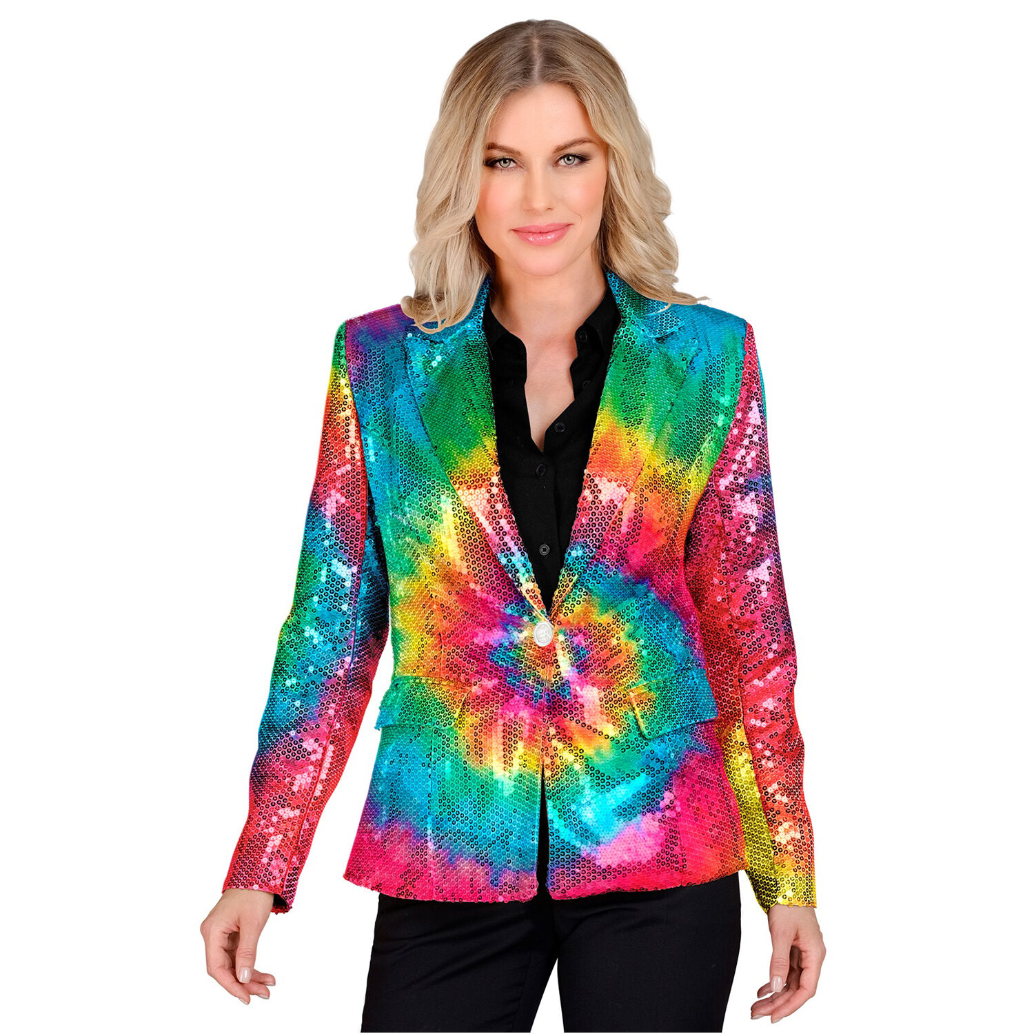 NEU Damen-Kostm Pailletten-Blazer Batik-Style, Gr. S