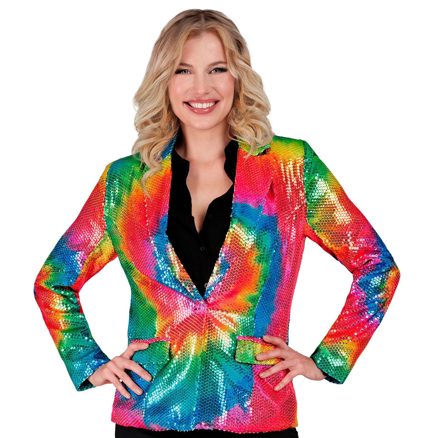 NEU Damen-Kostm Pailletten-Blazer Batik-Style, Gr. S Bild 2