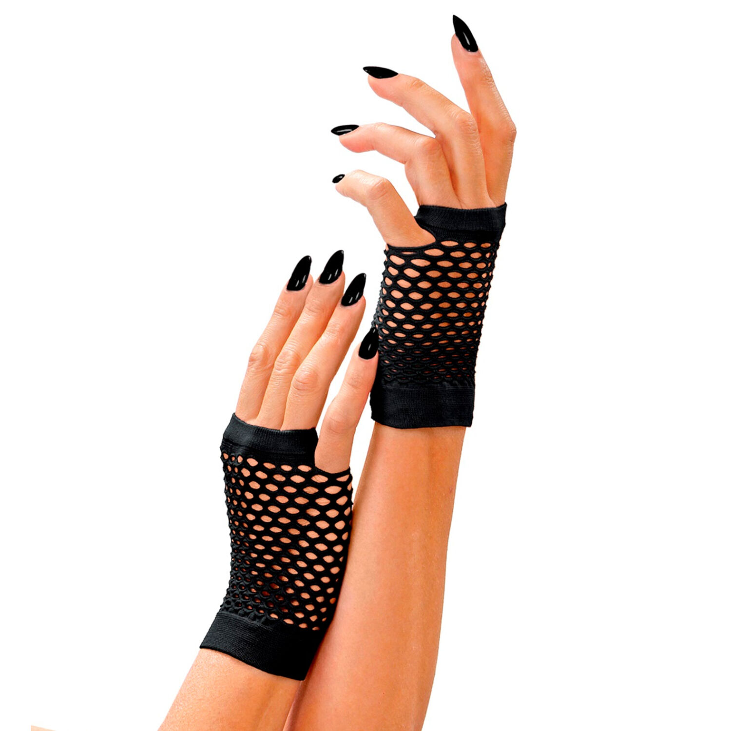 Netzhandschuhe, schwarz, ohne Finger, onesize