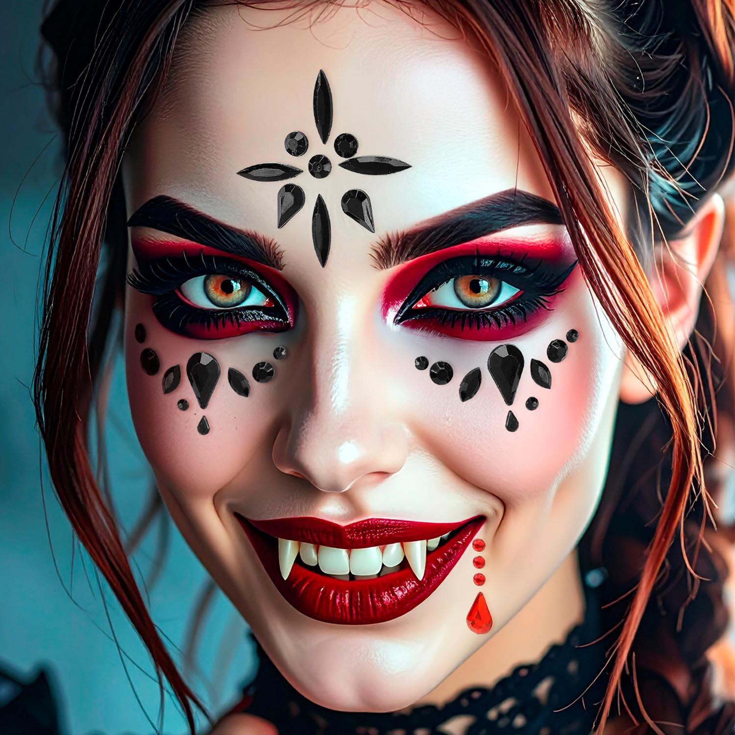 Glitzersteine f�rs Gesicht, Vampirin Bild 2