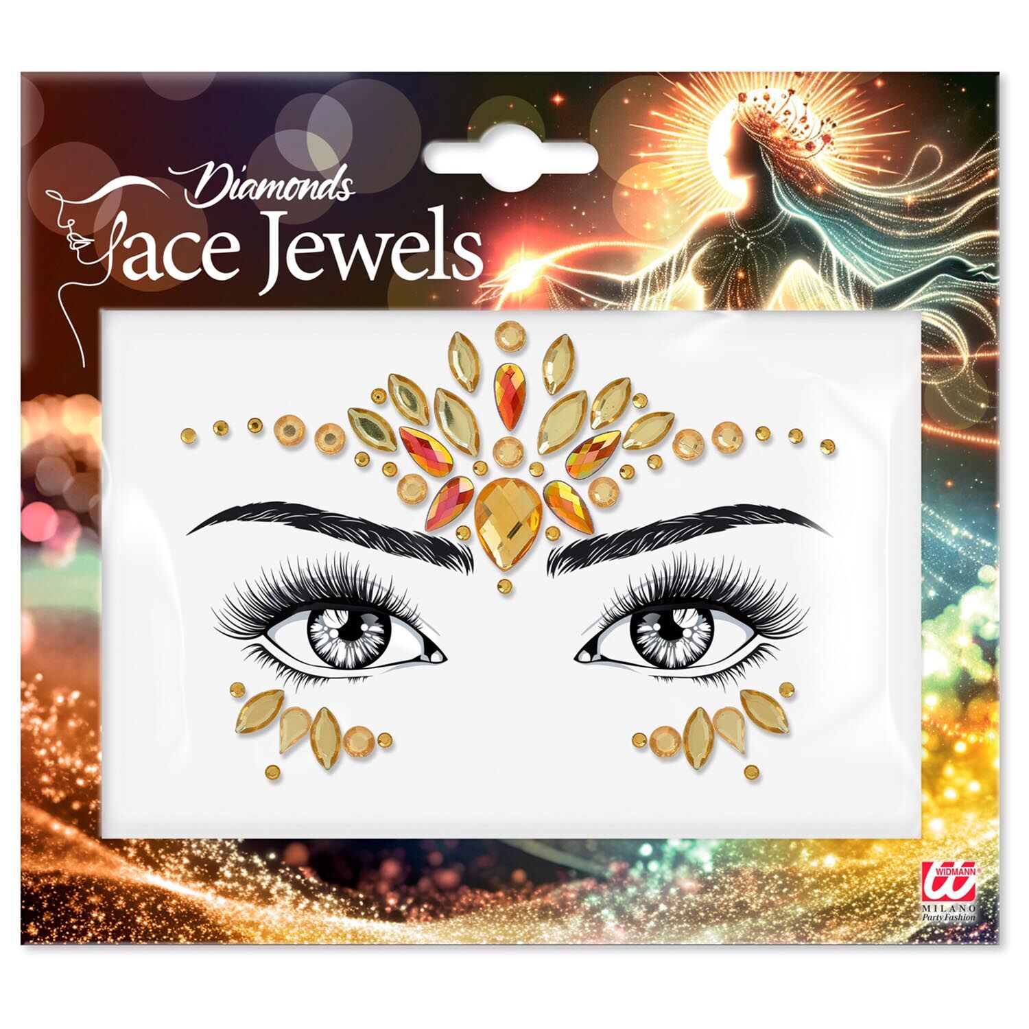 Glitzersteine f�rs Gesicht, Diamanten, gelb
