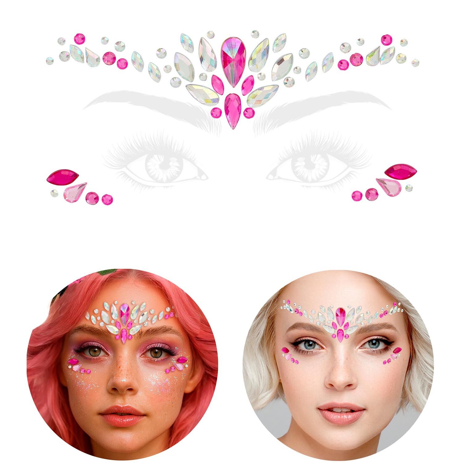 Glitzersteine f�rs Gesicht, Charm, rosa Bild 4
