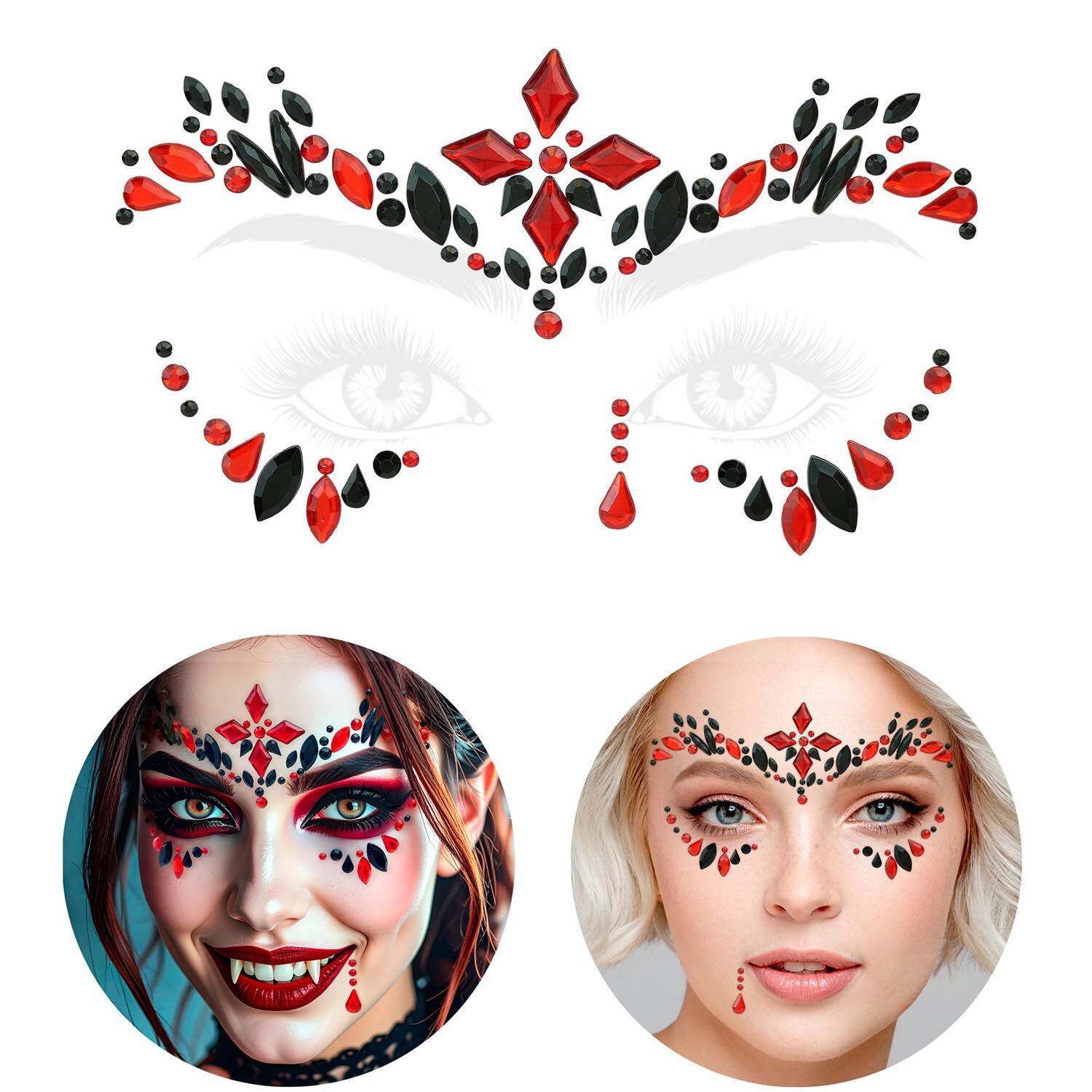 Glitzersteine f�rs Gesicht, Vampirin Bild 4