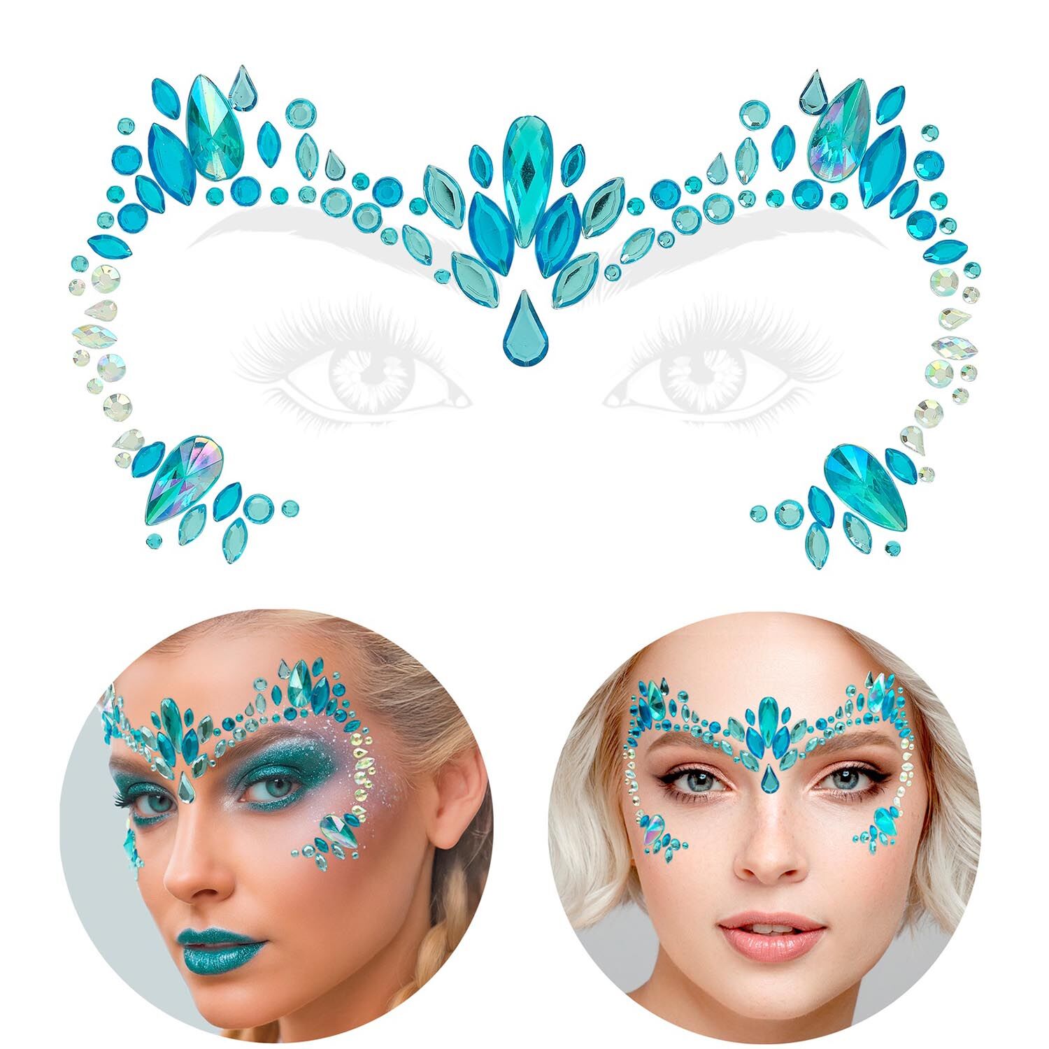Glitzersteine f�rs Gesicht, Eisk�nigin Bild 3