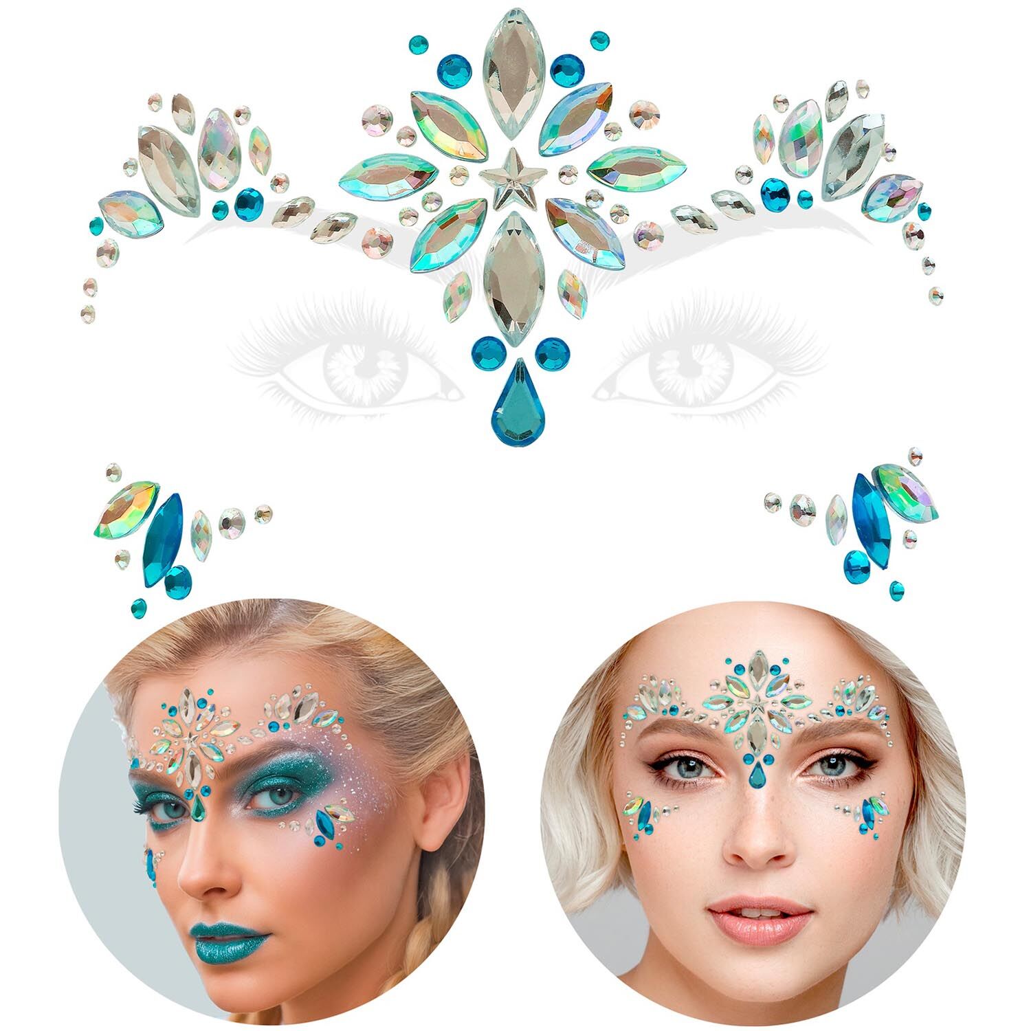 Glitzersteine f�rs Gesicht, Eisprinzessin Bild 3