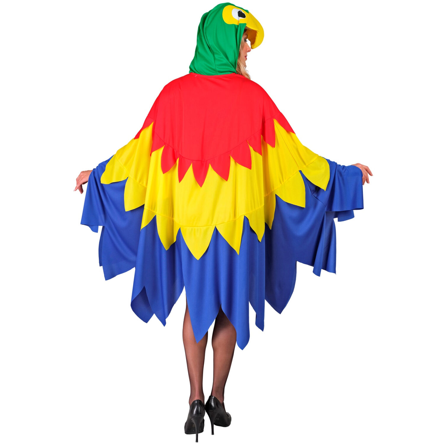 Unisex-Kost�m Papagei, �berwurf mit Kapuze, Einheitsgr��e Bild 4