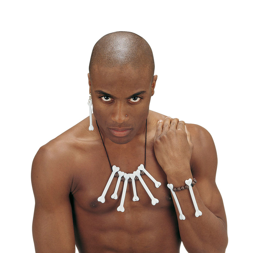Knochenschmuck-Set mit Kette, Armband und einem Ohrring Bild 2
